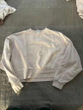 Nike Cropped Crewneck Sweatshirt - Pale Beige